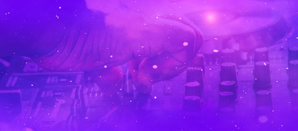 Stylized image of hand adjusting the volume on a mixer